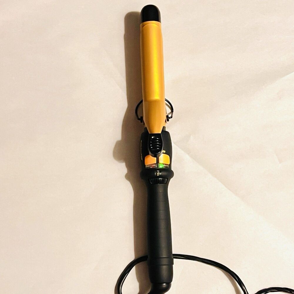 BaBylissPRO Ceramic Tools 1” Spring Curling Iron Gold Black CT100S Professional